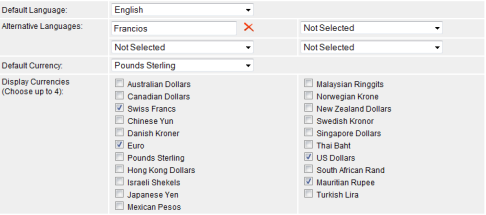 multi lingual and multi currency supported
